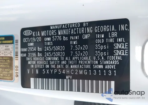 2021 Kia Telluride Sx from USA, damaged, VIN 5XYP54HC2MG131131